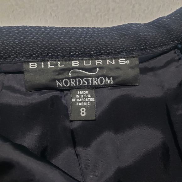 Bill Burns For Nordstrom 100% Wool Skirt Women's Size 8 Navy Woven Pencil Career - Picture 4 of 7